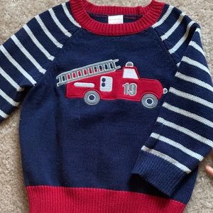 Boys Firetruck sweater